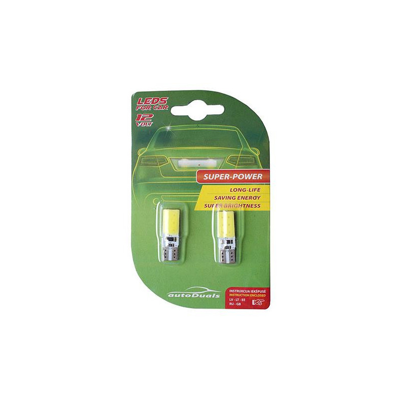 AutoDuals LED T10 Canbus Light Bulb White 2pcs