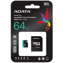 ADATA Premier Pro 64GB microSDXC UHS-I Class 10 w/ Adapter ADATA Premier Pro 64GB microSDXC UHS-I Class 10 w/ Adapter