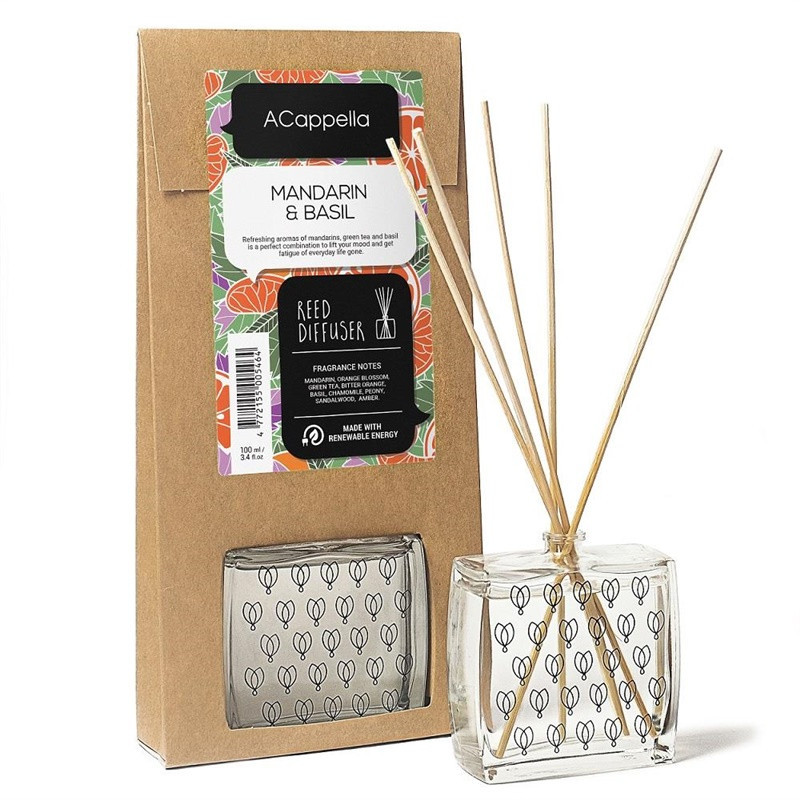 Reed diffuser ACappella Mandarin &amp; Basil, 100 ml