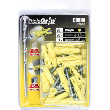 ANCHOR DRYW TRIPLE 3.5X29 PLAST Y 20 PCS ANCHOR DRYW TRIPLE 3.5X29 PLAST Y 20 PCS