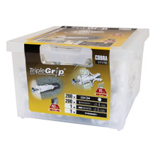 ANCHOR DRYW TRIPLE 4X29 PLAST WH 200 PCS