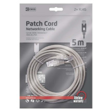 Kabelis EMOS RJ-45 M, RJ-45 M, 5m, pilkas S9125 Kabelis EMOS RJ-45 M, RJ-45 M, 5m, pilkas S9125