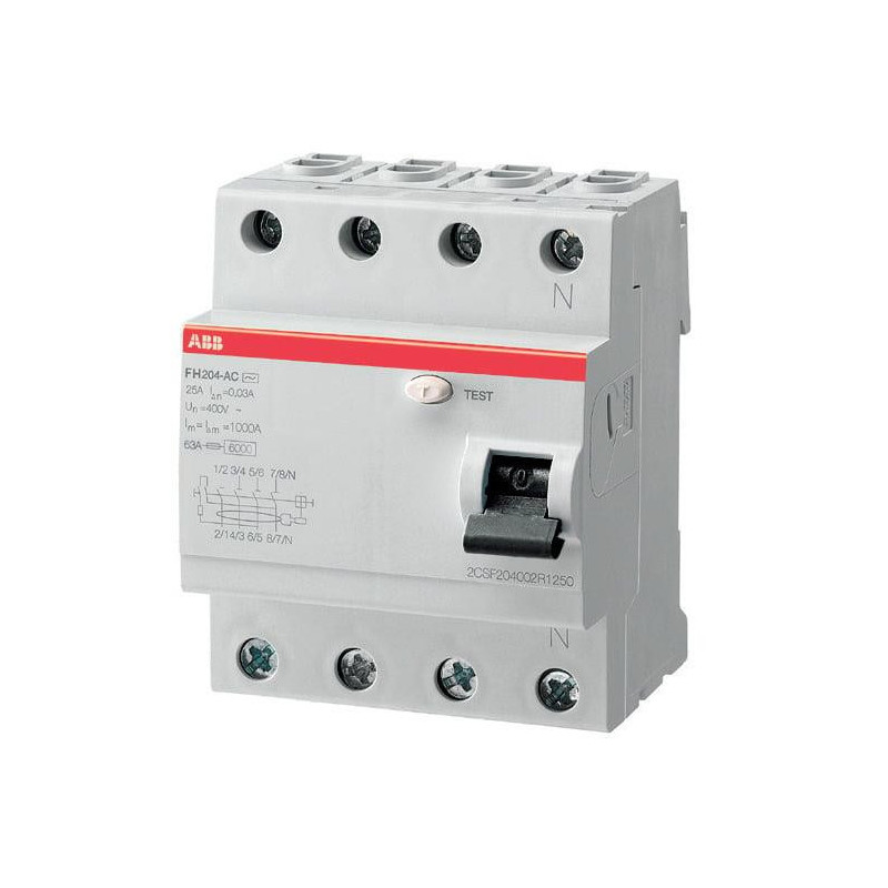 RCCB FH204, 40A, 6kA, 30mA AC, 4P
