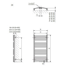 TOWEL DRYER ELECT D01 500 / 960 GREY