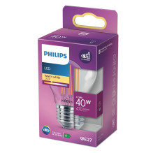 Philips LED filament bulb, P45, E27, 4.3 W, 470 lm, 2700K