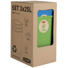 Rūšiavimo šiukšliadėžių rinkinys ECO FRIENDLY, 3 × 25 l Rūšiavimo šiukšliadėžių rinkinys ECO FRIENDLY, 3 × 25 l