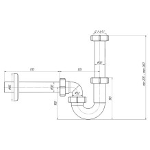 Praustuvo sifonas 11 / 4x32 u-formos Praustuvo sifonas 11 / 4x32 u-formos