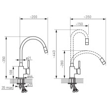 Kitchen mixer Ferro Zorba BZR4B, black / chrome Kitchen mixer Ferro Zorba BZR4B, black / chrome