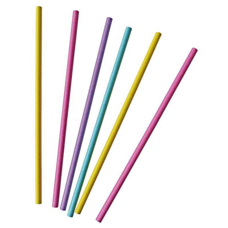 PAPER STRAWS PAPER 30PCS ASSORTED 19.7CM