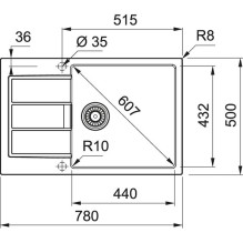 Sink Franke, 780x500x200 mm
