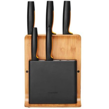 FISKARS FF KNIFE BLOCK BAMBOO 5 KNIVES FISKARS FF KNIFE BLOCK BAMBOO 5 KNIVES