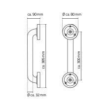 GRAB BAR SAM S. BLACK MATT. ALUMINIUM GRAB BAR SAM S. BLACK MATT. ALUMINIUM