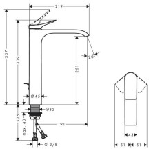 Washbasin faucet Hansgrohe Vivenis 250 75040000, chrome