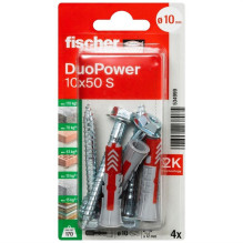 Pin Fischer DuoPower, screws, 10 mm x 50 mm, 4 pcs Pin Fischer DuoPower, screws, 10 mm x 50 mm, 4 pcs