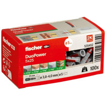 Kaištis Fischer DuoPower, 25 mm x 5 mm, 100 vnt.