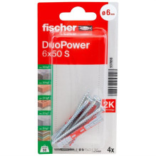 Kaištis Fischer DuoPower, 50 mm x 6 mm, 4 vnt. Kaištis Fischer DuoPower, 50 mm x 6 mm, 4 vnt.