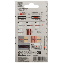 Pin Fischer DuoPower, screws, 12 mm x 60 mm, 2 pcs Pin Fischer DuoPower, screws, 12 mm x 60 mm, 2 pcs