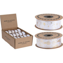 RIBBON 5M 2ASS WHITE AND GOLD