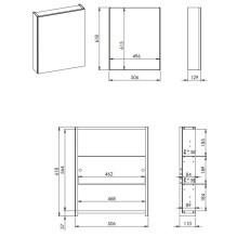 SPINTELĖ SU VEIDRODŽIU BASIC 50 CM SPINTELĖ SU VEIDRODŽIU BASIC 50 CM