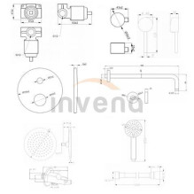 Concealed shower set Invena Dafni BS-88-014-A