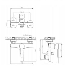 Bath mixer Invena Invena, black / chrome