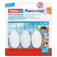 MINI HOOK OVAL WHITE 3 PC