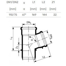 Tee internal D110 / 75x67 PP Tee internal D110 / 75x67 PP