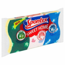 Cleaning sponge Spontex, multi colour, 3 pcs Cleaning sponge Spontex, multi colour, 3 pcs