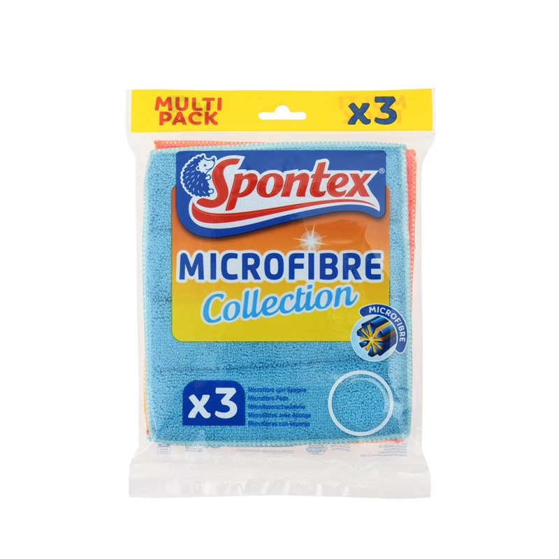 Mikropluošto šluostės su porolonu Spontex Multipack, 3 vnt.