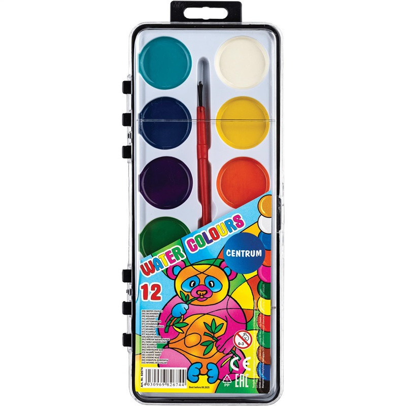 WATER COLOURS SEMI MOISTURE 12COL.82674