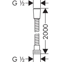 Dušo žarna Hansgrohe Metaflex 28264, 200 cm, 1 / 2''