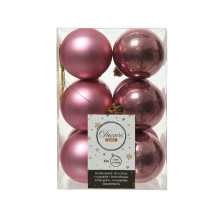 Christmas Tree toys Decoris 22002, pink, 60 mm, 12 pcs
