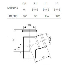 Tee external D110 / 110x87° Tee external D110 / 110x87°