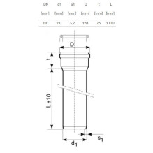 Lauko kanalizacijos vamzdis Magnaplast, Ø 110 mm, SN8, 1 m Lauko kanalizacijos vamzdis Magnaplast, Ø 110 mm, SN8, 1 m