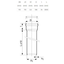 Pipe external D110 3.0m 3 / 3.2mm