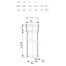 Pipe external D160 1.0m 4.0mm Pipe external D160 1.0m 4.0mm