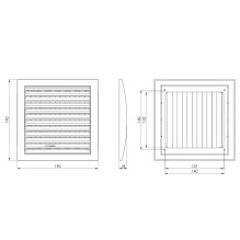 GRILLE PLASTIC ADJUSTABLE 190X190,WHITE