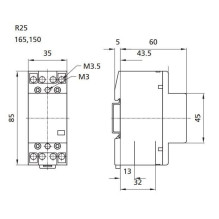 Kontaktorius ETI AC-1, R 25-40, 25A, 3kW