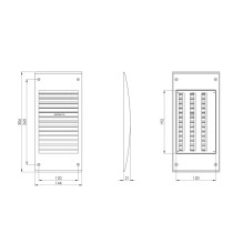 GRILLE PLASTIC ADJUSTABLE 300X140, WHITE
