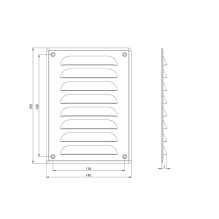 Ventiliacijos grotelės EUROPLAST MR1419ZN, 140 x 190 mm