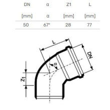 Elbow internal D50x67 PP Elbow internal D50x67 PP