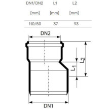 Adaptor Magnaplast DN50 / DN110