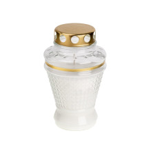 Candle Geralda Grafas, 55 h, Transparent col. / White col.