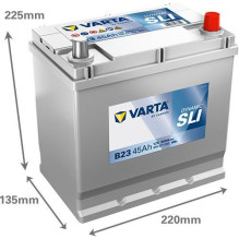 Akumuliatorius Varta SLI B23, 45 Ah, 300 A, 12 V