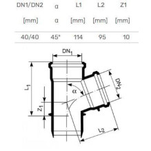 TEE INTERNAL D40 / 40X45 PP