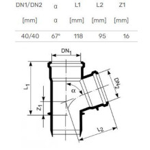 Tee internal D40 / 40x67° Tee internal D40 / 40x67°