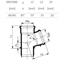Tee internal D40 / 40x87° PP Tee internal D40 / 40x87° PP