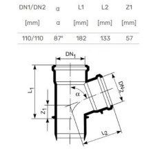 Soil&waste branch 110 / 110x87° grey Soil&waste branch 110 / 110x87° grey