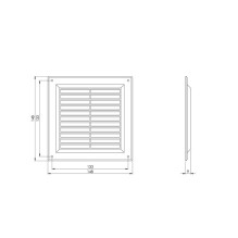 Ventiliacijos grotelės EUROPLAST VR1515, 150 x 150 mm