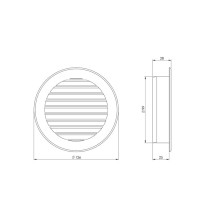 Plast. ventiliacijos grotelės EUROPLAST VR100P, D100, pilkos Plast. ventiliacijos grotelės EUROPLAST VR100P, D100, pilkos